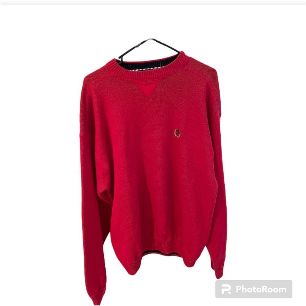 Tommy Hilfiger bright red Men’s Long sleeve crew neck Sweater Size XL